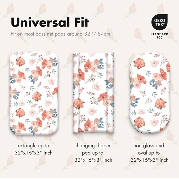 GLLQUEN BABY Floral Bassinet Sheets - Picture 3 of 3